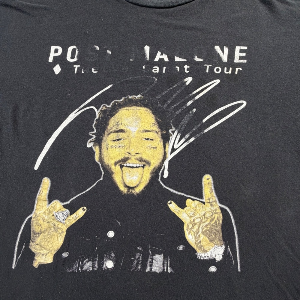 Post Malone Twelve Carat Tour 2022 Black Graphic T-Shirt Mens 2XL - Picture 2 of 9
